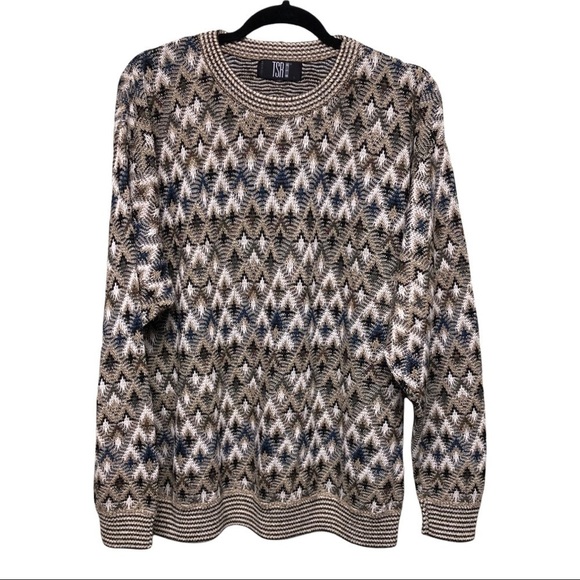 TSR Made in USA Geometric Abstract Pattern Grandpa Sweater - Size: L - Picture 1 of 4